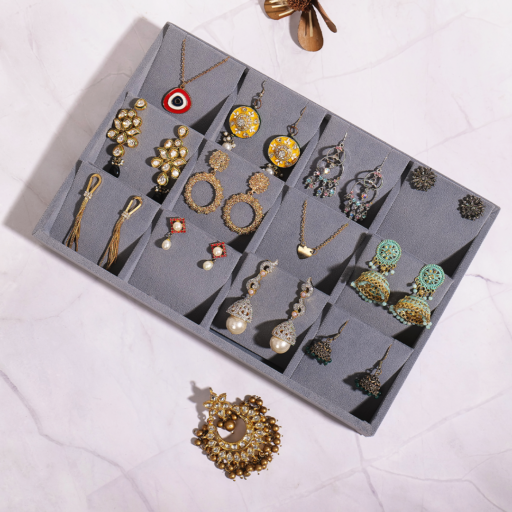 Luxury Velvet Earrings Jewellery Tray