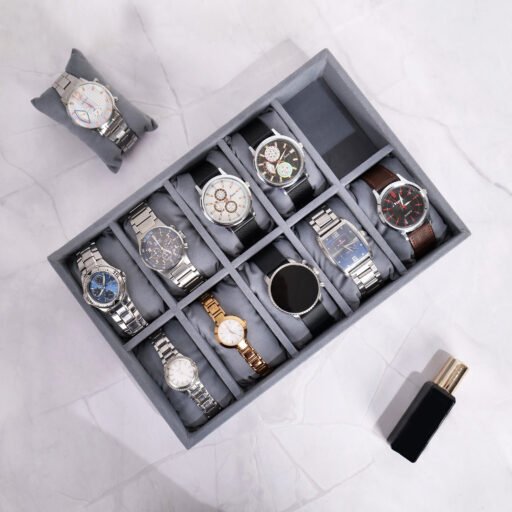 Luxury Velvet 10 Slot Watch Tray