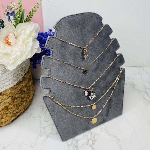 Luxury Velvet Chains Necklace Display Stand