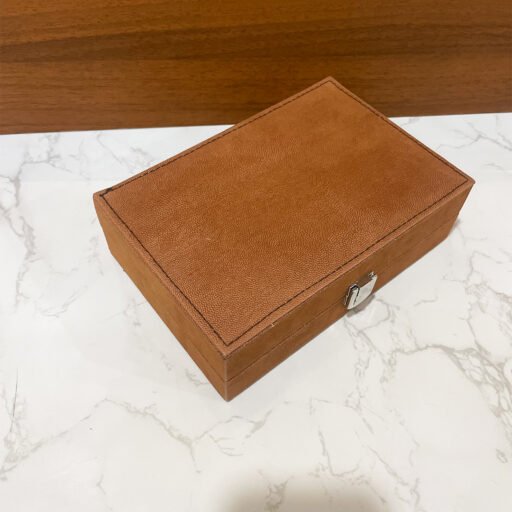 Leather Plain Medium Jewelry Box
