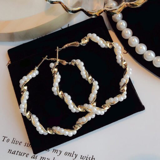 Pearl Wire Hoops