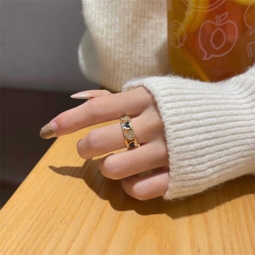 Hearts Golden Adjustable Ring