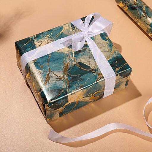 Green Marble Gift Wrapping Paper