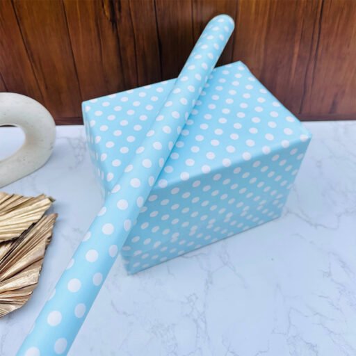Blue Polka Gift Wrapping Paper