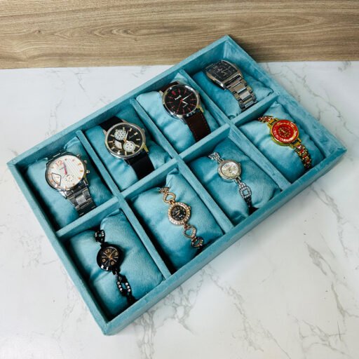 8 Slot Velvet Watch Tray