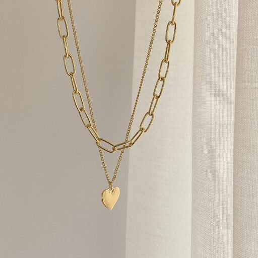 Double Layered Heart Link Chain