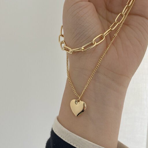 Double Layered Heart Link Chain